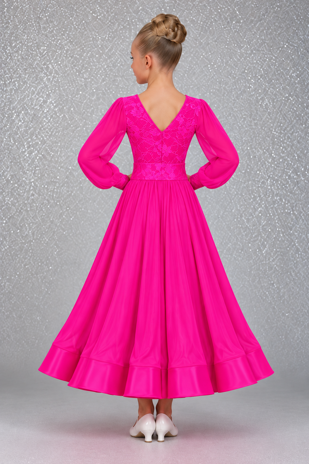 146J Fuchsia Pink 3 Piece Set Competition Number Wallet & Decorative Pins & Matching Hair Flower **Everything included in Price when full set purchased**