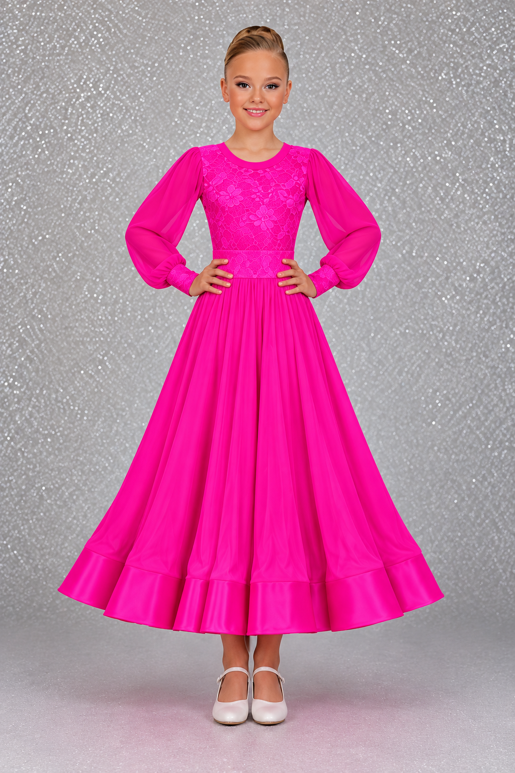 146J Fuchsia Pink 3 Piece Set Competition Number Wallet & Decorative Pins & Matching Hair Flower **Everything included in Price when full set purchased**