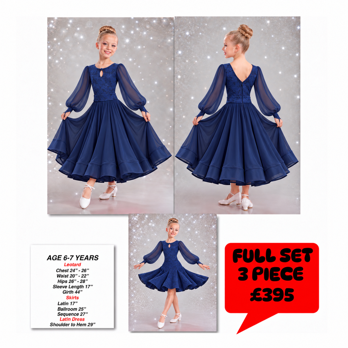 141J Navy Blue Lace 3 piece Set Competition Number Wallet & Decorative Pins & Matching Hair Flower **Everything included in Price when full set purchased**
