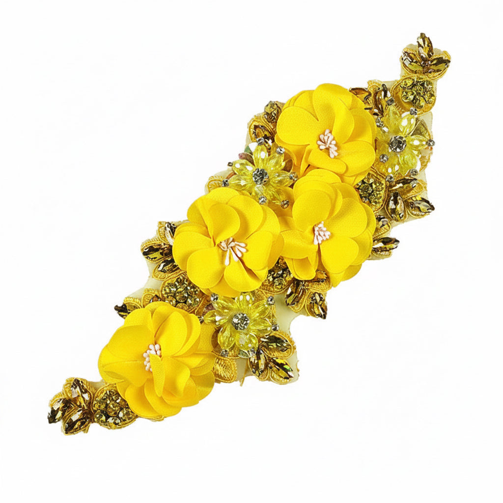 Paradise (M140) 3D Flower, Diamontes & Sequin Appliqué