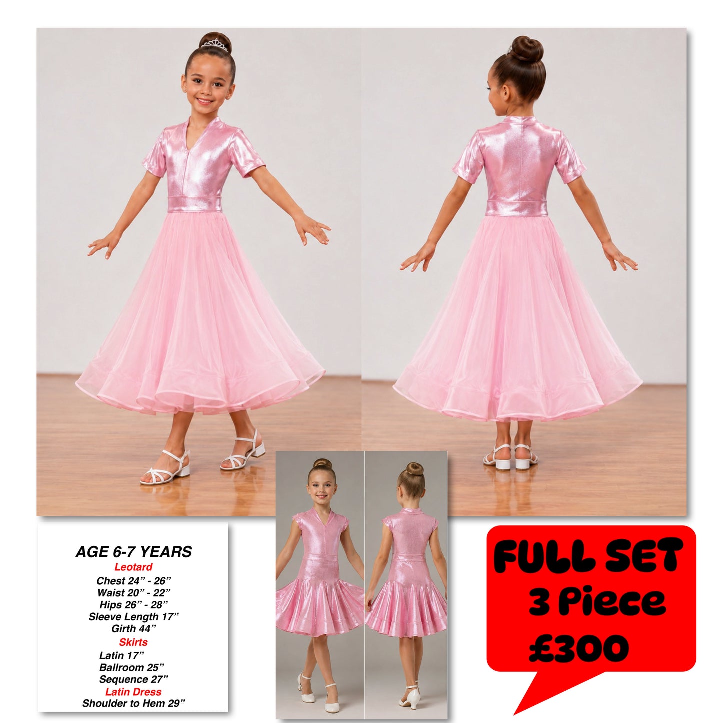 102J Metallic Sugar Pink 3 Piece Set Competition Number Wallet & Decorative Pins & Matching Hair Flower **Everything included in Price when full set purchased**