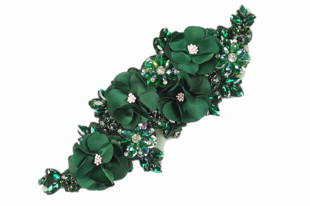 Paradise (M140) 3D Flower, Diamontes & Sequin Appliqué