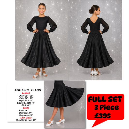 124J Black CC Lace 3 Piece Set Competition Number Wallet & Decorative Pins & Matching Hair Flower **Everything included in Price when full set purchased**
