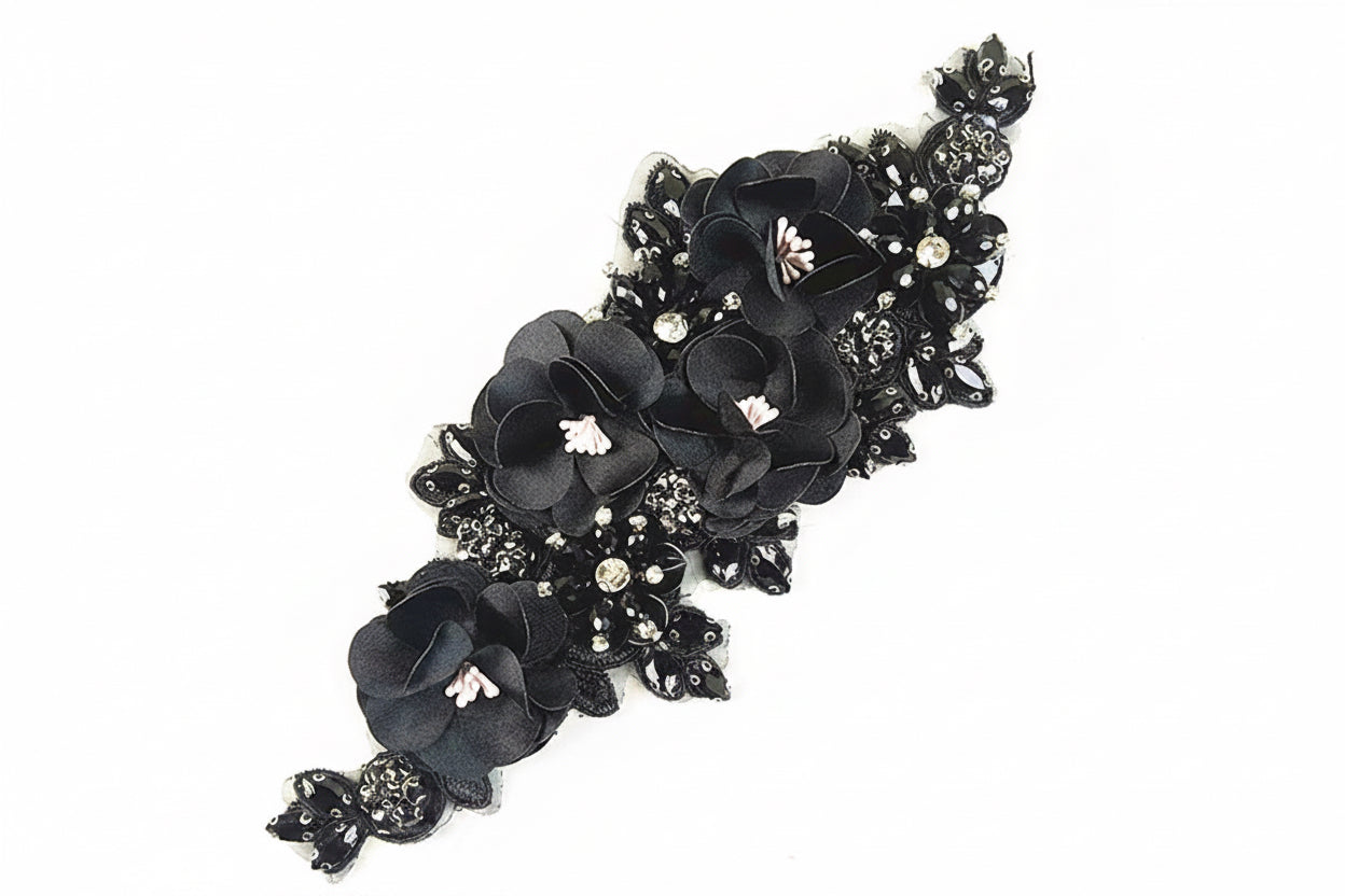 Paradise (M140) 3D Flower, Diamontes & Sequin Appliqué