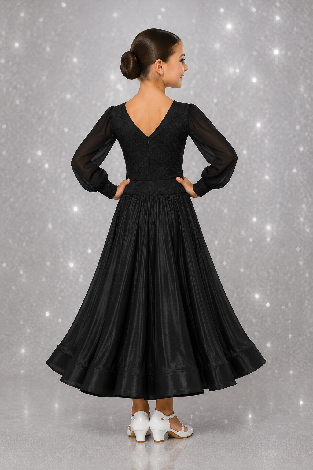 124J Black CC Lace 3 Piece Set Competition Number Wallet & Decorative Pins & Matching Hair Flower **Everything included in Price when full set purchased**