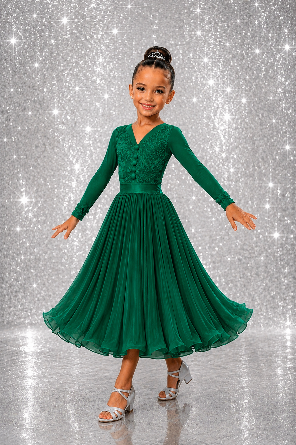 100J Irish Emerald Green 3 Piece, Competition Number Wallet & Decorative Pins & Matching Hair Flower **Everything included in Price when full set purchased**