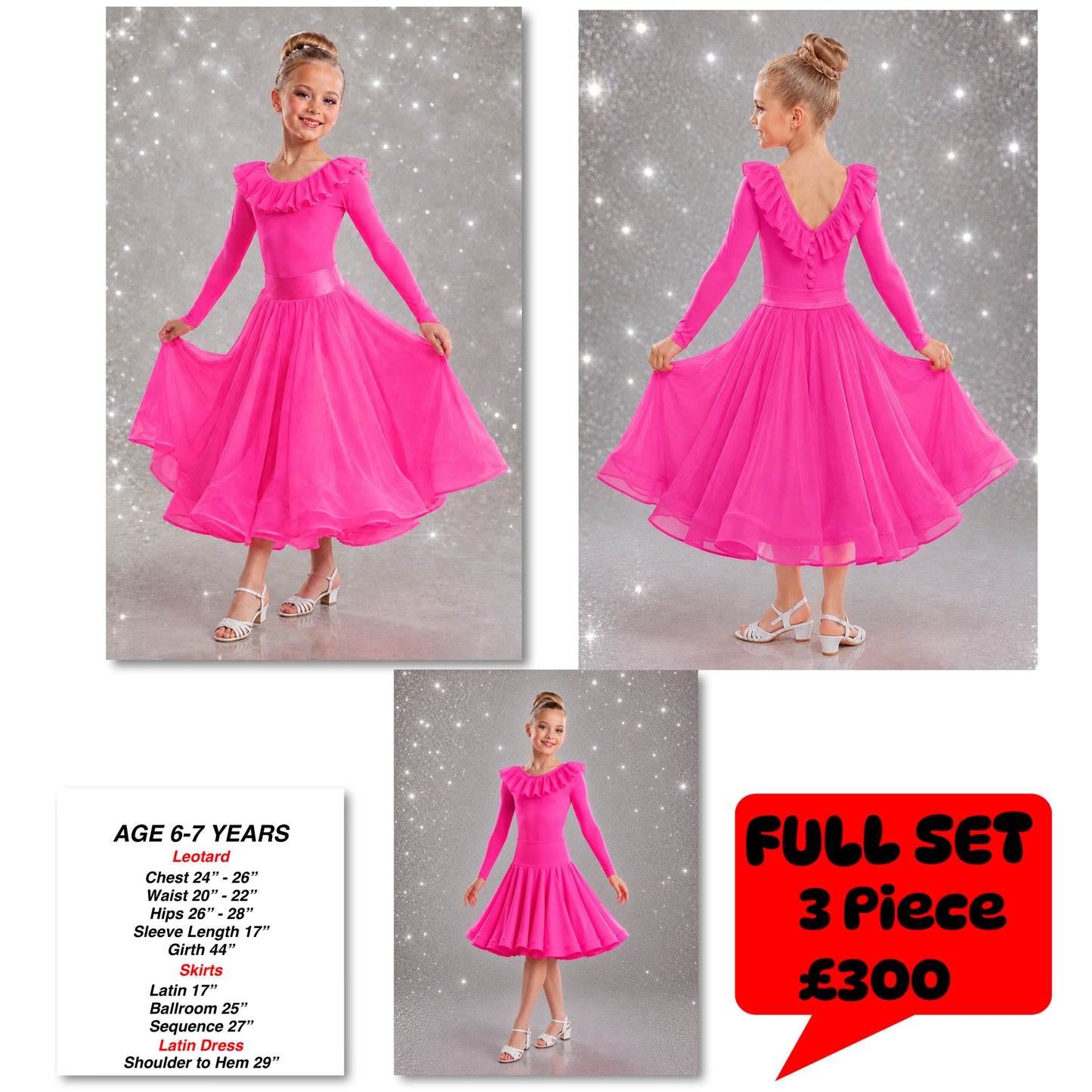109J Flo Pink 3 piece Set Competition Number Wallet & Decorative Pins & Matching Hair Flower **Everything included in Price when full set purchased**