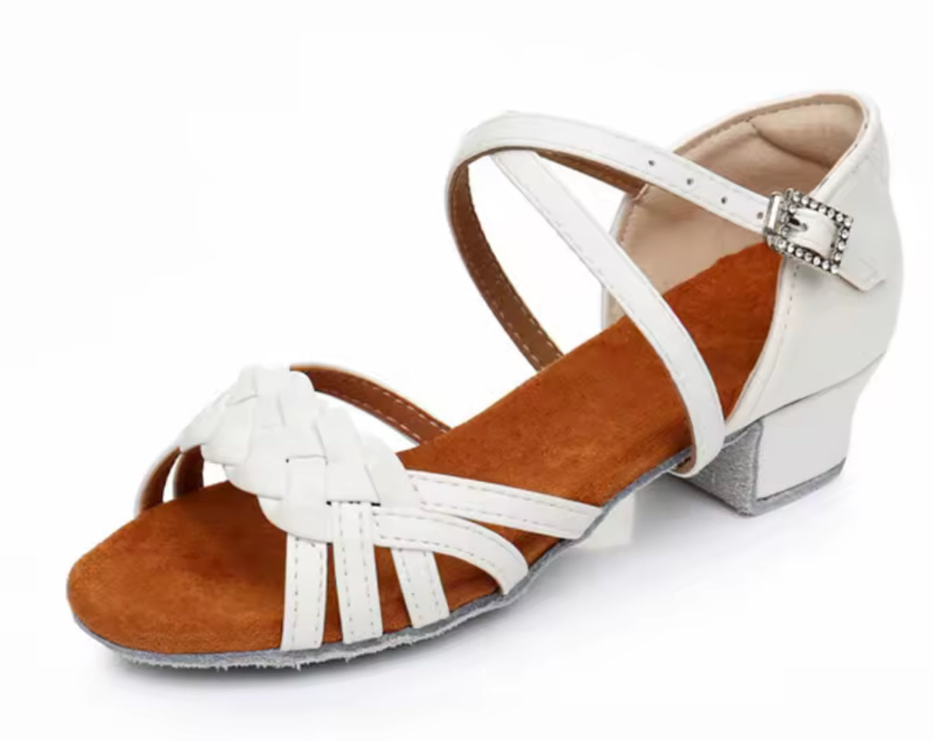 (4) TWD “LULAH” Children’s Ballroom Shoes. White Lattice Design or White with Diamanté Buckle Detail. Each Pair of Shoes comes Boxed & Includes a “Pink Shoe Bag” & pair of plastic feet protectors for trying the Shoes on for Size, Fit & Comfort.