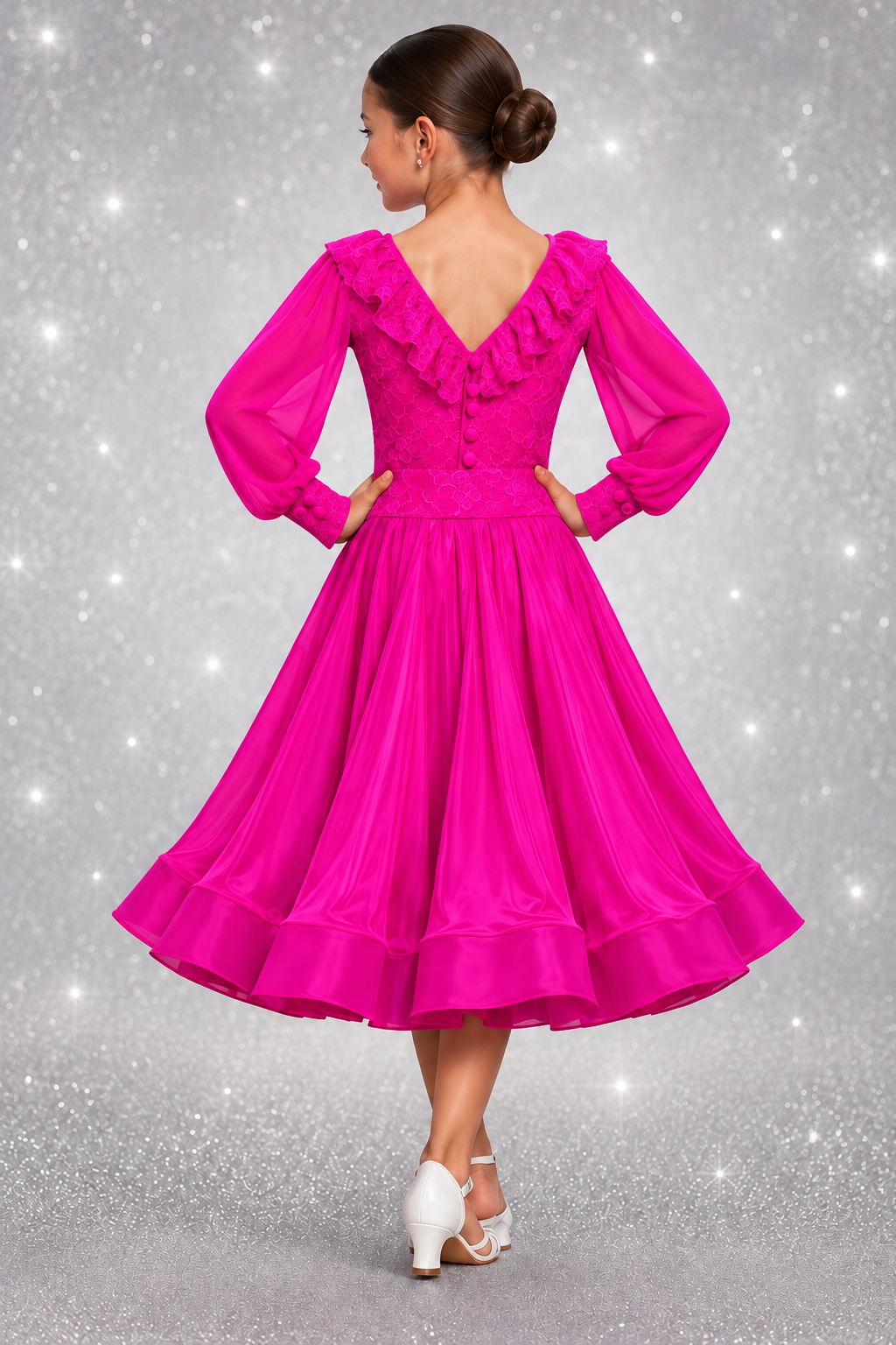 150J Fuchsia Pink Lace 3 Piece Set Competition Number Wallet & Decorative Pins & Matching Hair Flower **Everything included in Price when full set purchased**