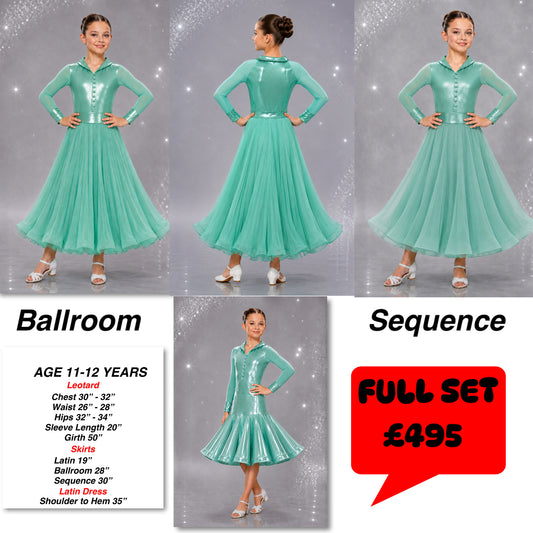 137J Mint Green Metallic 4 Piece Set Competition Number Wallet & Decorative Pins & Matching Hair Flower **Everything included in Price when full set purchased**