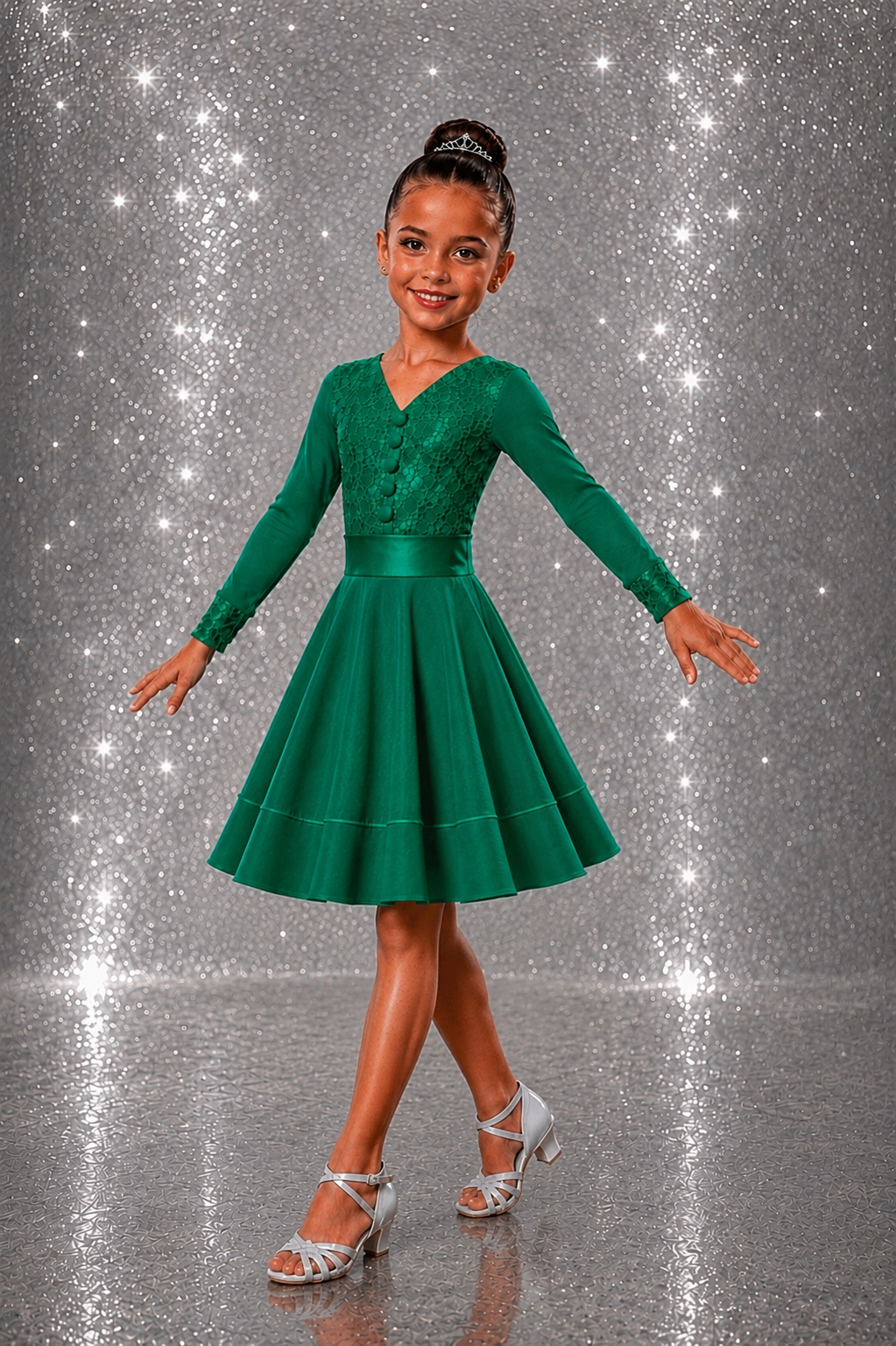 100J Irish Emerald Green 3 Piece, Competition Number Wallet & Decorative Pins & Matching Hair Flower **Everything included in Price when full set purchased**