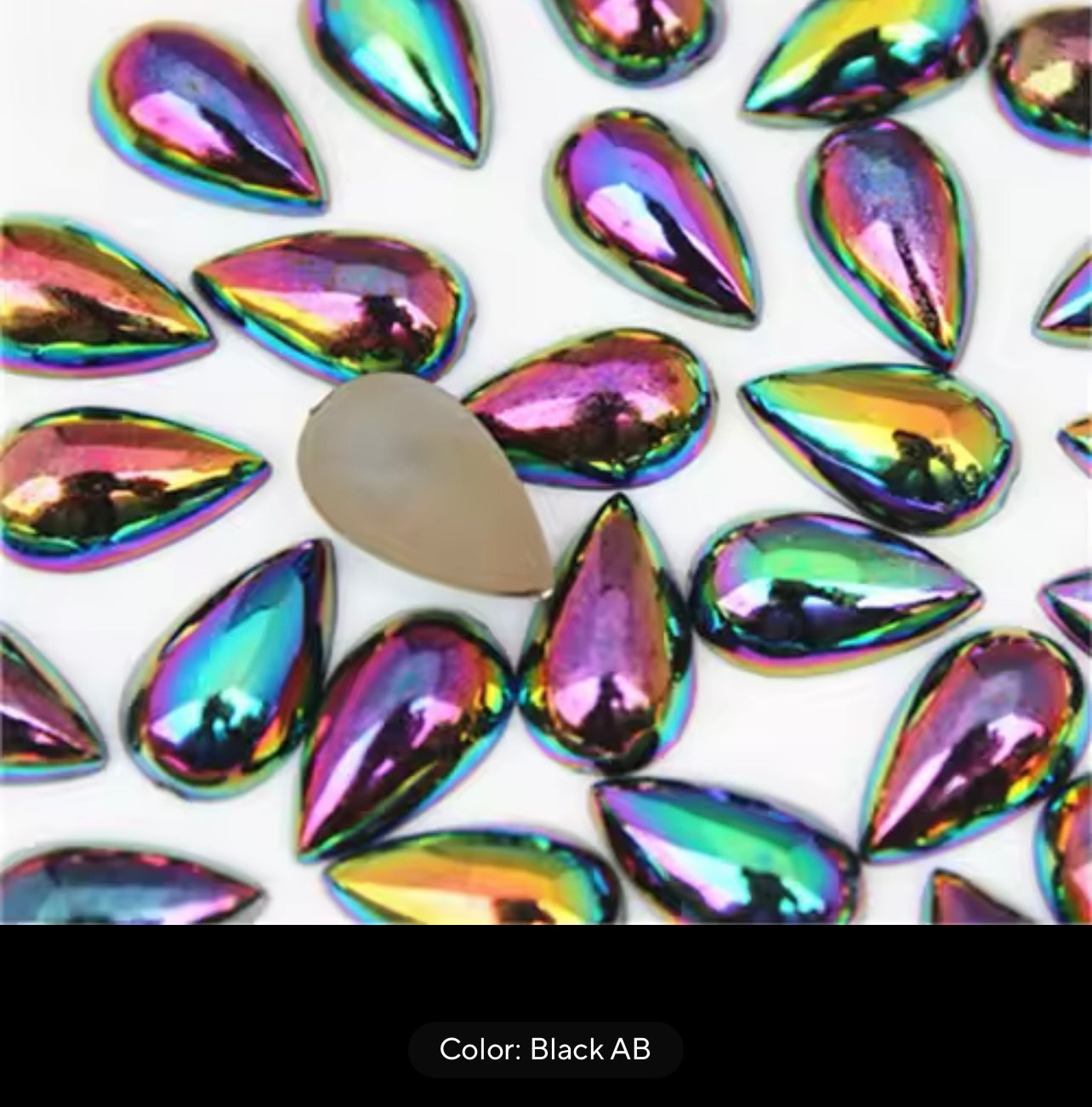 7x13mm Flat Back AB Teardrops (G61)