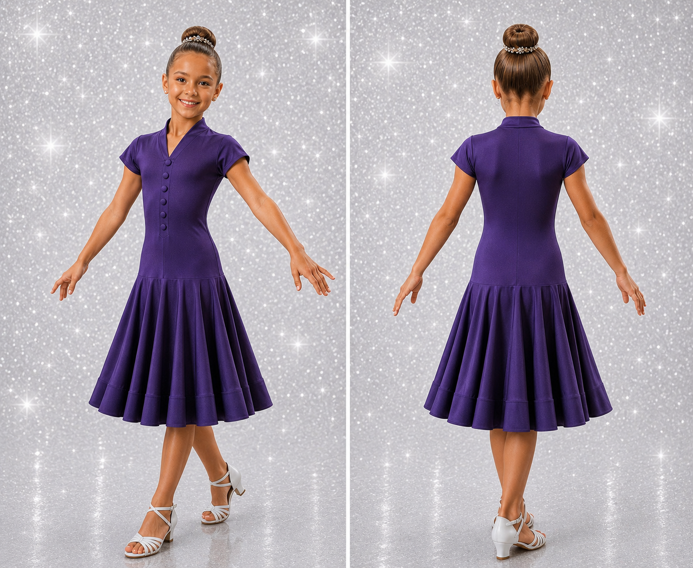 139J Plum Lycra Latin 2 Piece Set Competition Number Wallet & Decorative Pins & Matching Hair Flower **Everything included in Price when full set purchased**