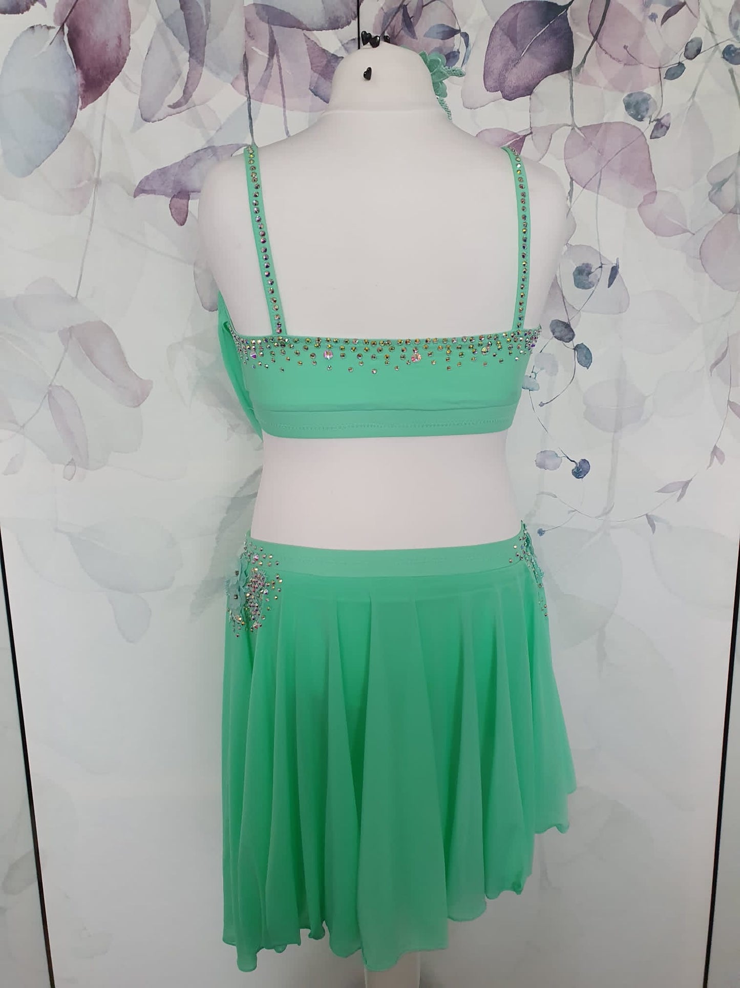 281 Green Lyrical Stage Dance Dress