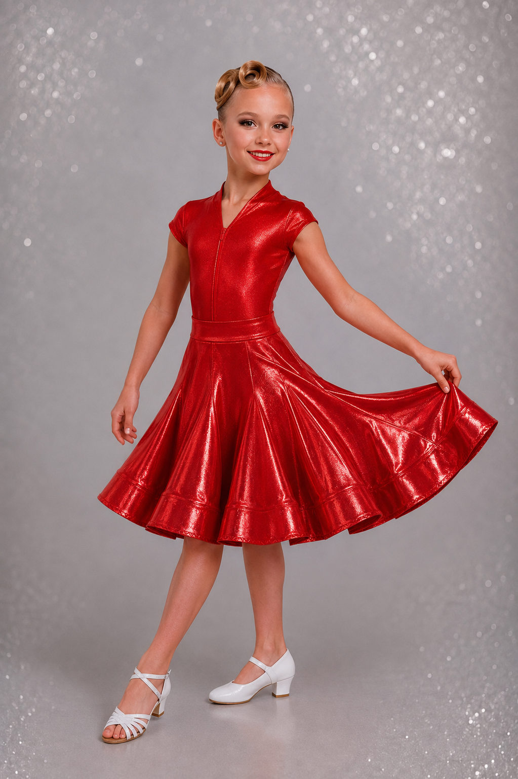 114J Metallic Red 3 Piece Set Competition Number Wallet & Decorative Pins & Matching Hair Flower **Everything included in Price when full set purchased**