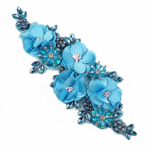 Paradise (M140) 3D Flower, Diamontes & Sequin Appliqué