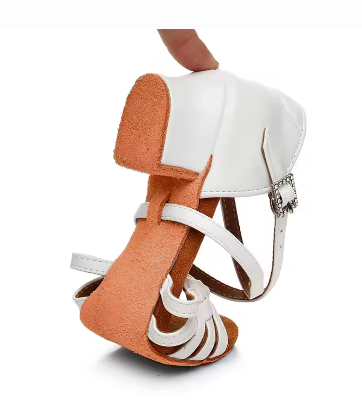 (4) TWD “LULAH” Children’s Ballroom Shoes. White Lattice Design or White with Diamanté Buckle Detail. Each Pair of Shoes comes Boxed & Includes a “Pink Shoe Bag” & pair of plastic feet protectors for trying the Shoes on for Size, Fit & Comfort.