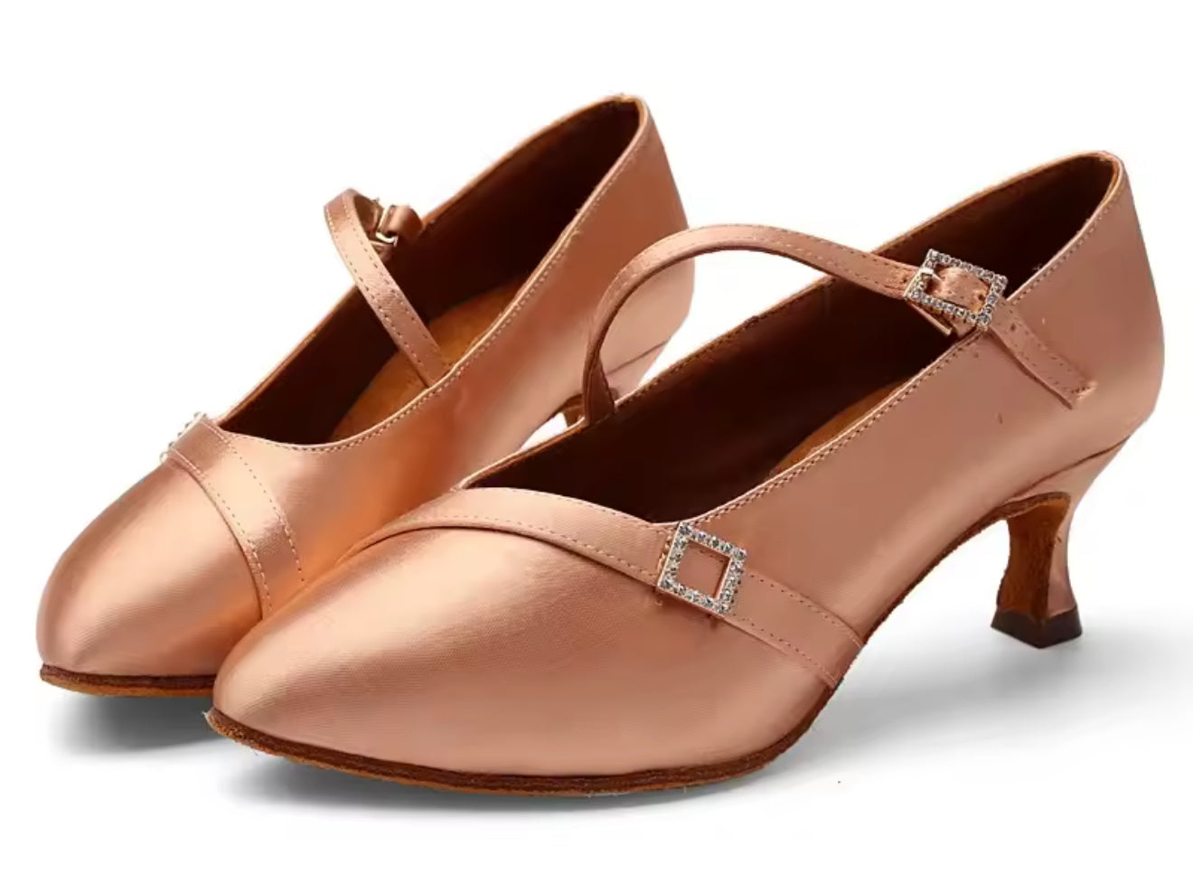 (3) TWD “LULAH” Ballroom Shoes. Choose between White Satin & Flesh Skin Tone with Diamanté Strap & Buckle.  Each Pair of Shoes comes Boxed & Includes a “Black Shoe Bag” & a pair of plastic feet protectors for trying the Shoes on for Size, Fit & Comfort.