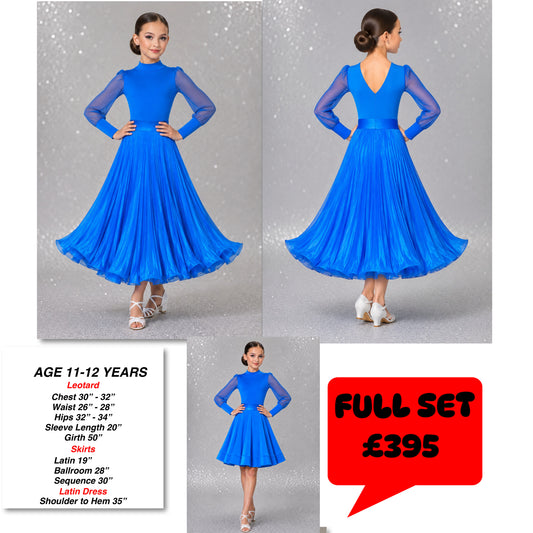 136J Bright Turquoise 3 Piece Set Competition Number Wallet & Decorative Pins & Matching Hair Flower **Everything included in Price when full set purchased**