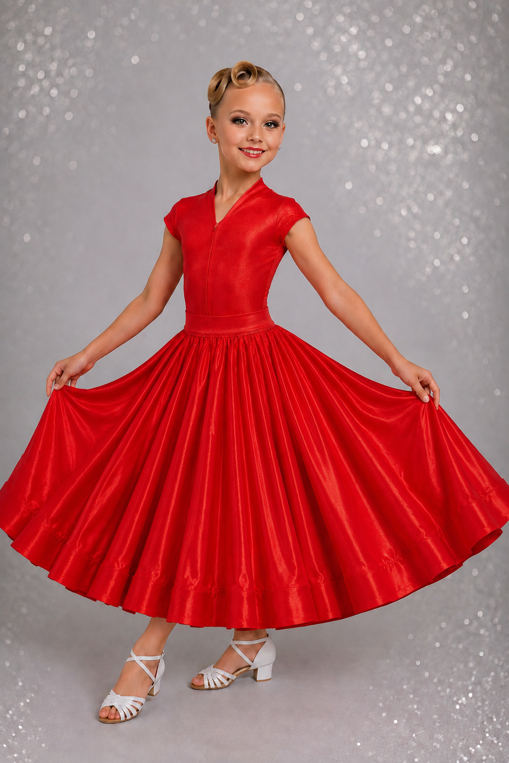 114J Metallic Red 3 Piece Set Competition Number Wallet & Decorative Pins & Matching Hair Flower **Everything included in Price when full set purchased**