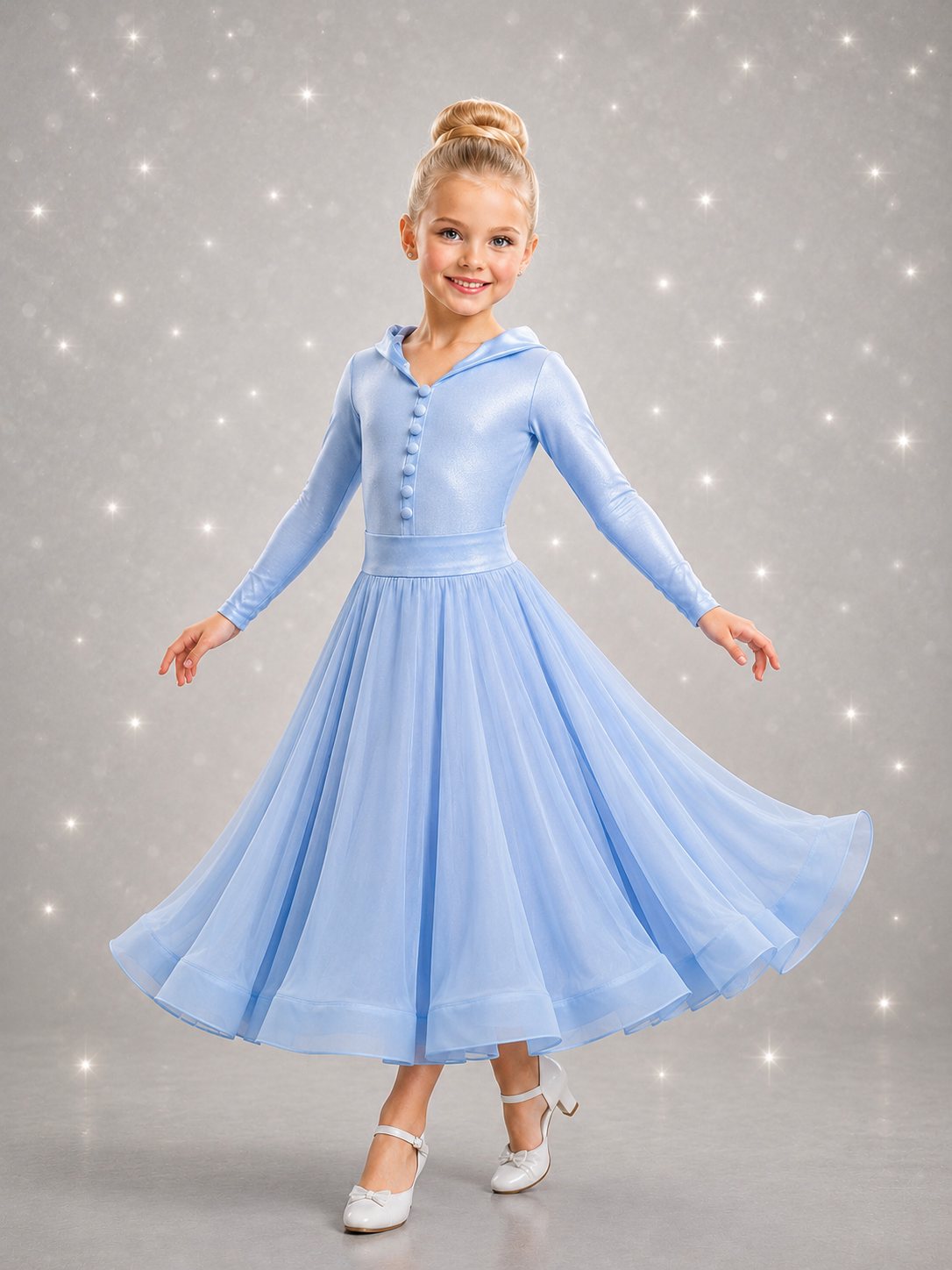 105J Pale Blue Metallic 4 piece Set Competition Number Wallet & Decorative Pins & Matching Hair Flower **Everything included in Price when full set purchased**