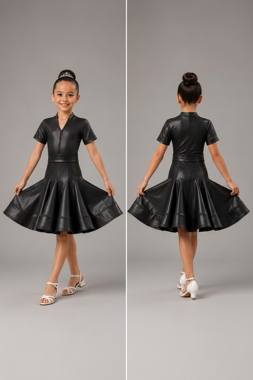 134J Black Metallic 3 Piece Set Competition Number Wallet & Decorative Pins & Matching Hair Flower **Everything included in Price when full set purchased**