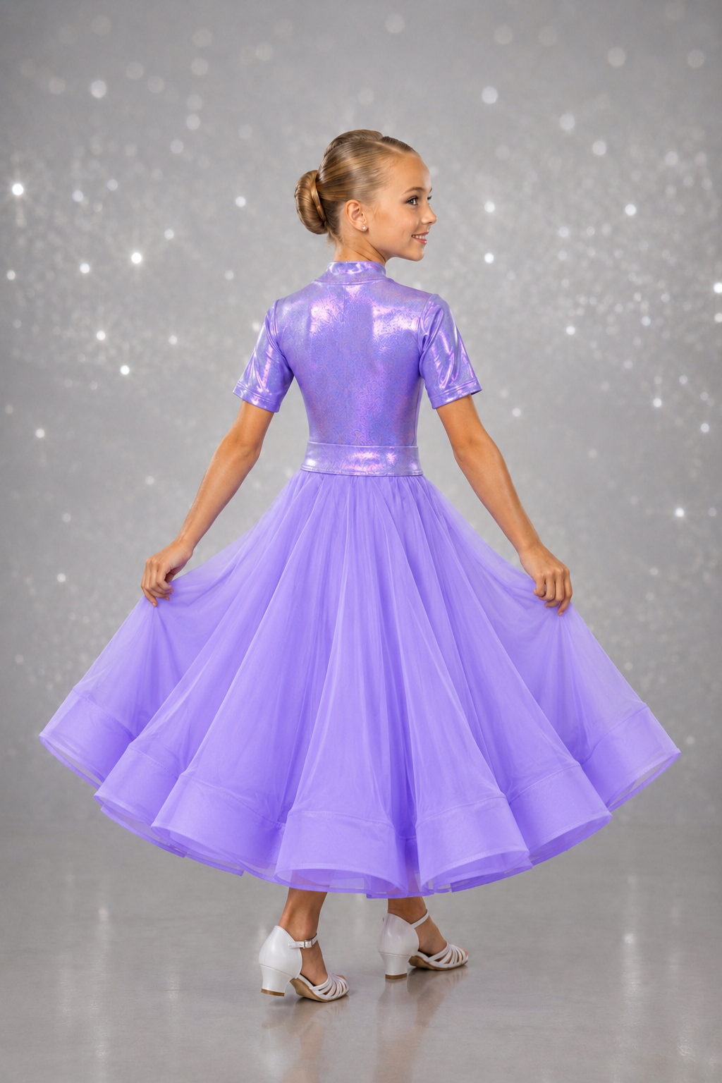 107J Metallic Lilac 3 piece Set Competition Number Wallet & Decorative Pins & Matching Hair Flower **Everything included in Price when full set purchased**