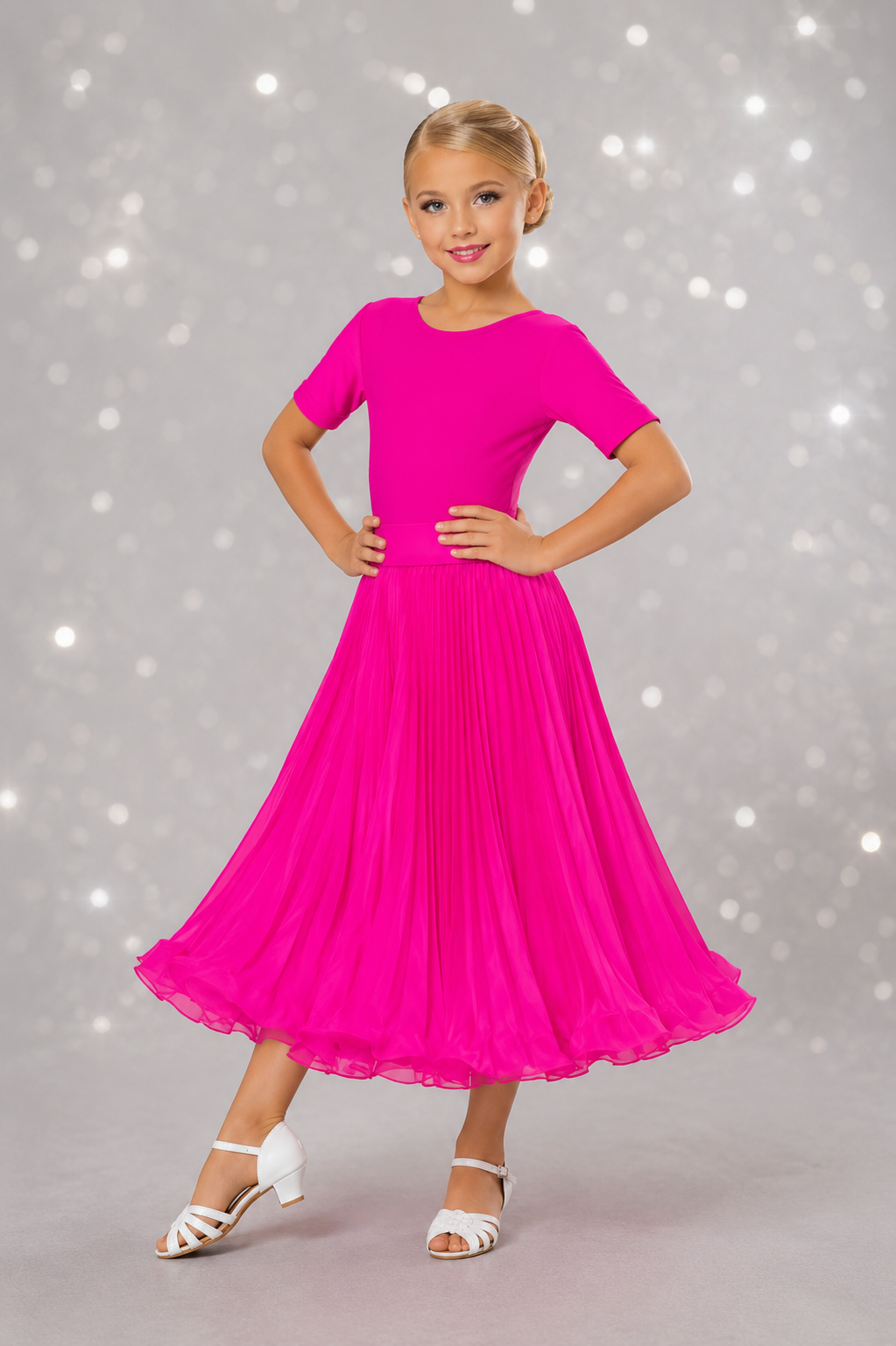 116J Fuchsia 2 Piece Set Competition Number Wallet & Decorative Pins & Matching Hair Flower **Everything included in Price when full set purchased**