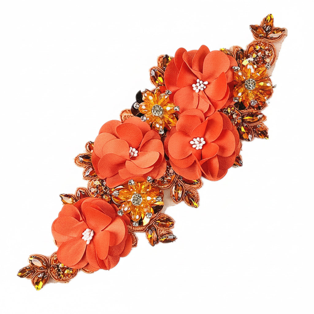 Paradise (M140) 3D Flower, Diamontes & Sequin Appliqué
