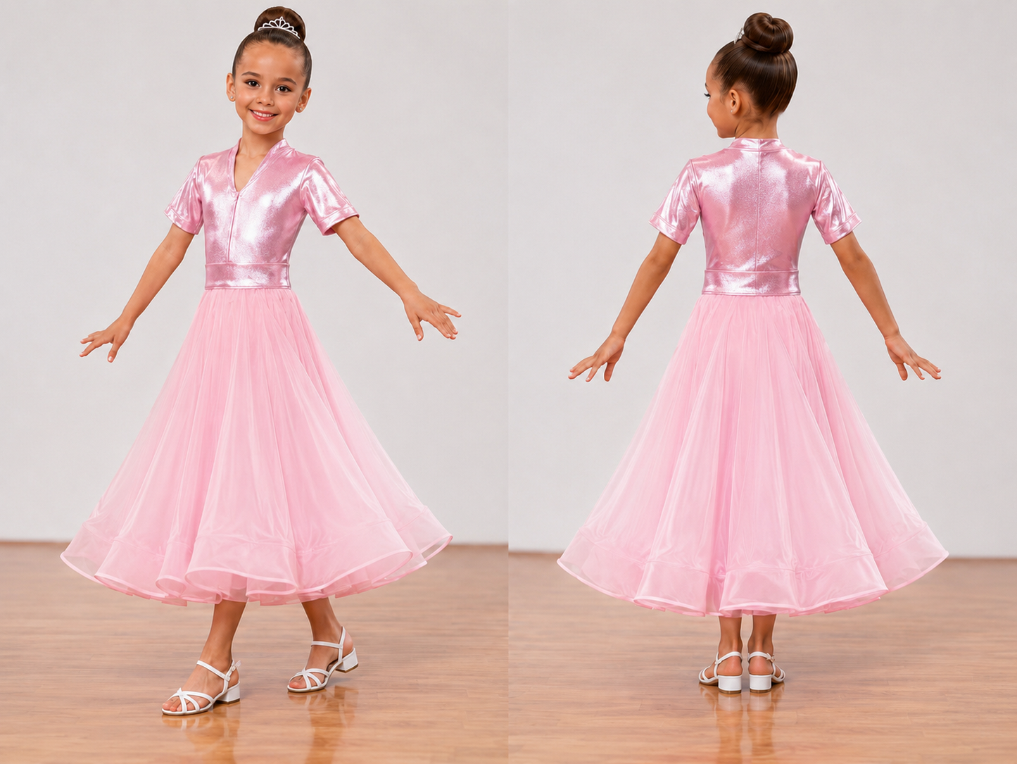 102J Metallic Sugar Pink 3 Piece Set Competition Number Wallet & Decorative Pins & Matching Hair Flower **Everything included in Price when full set purchased**