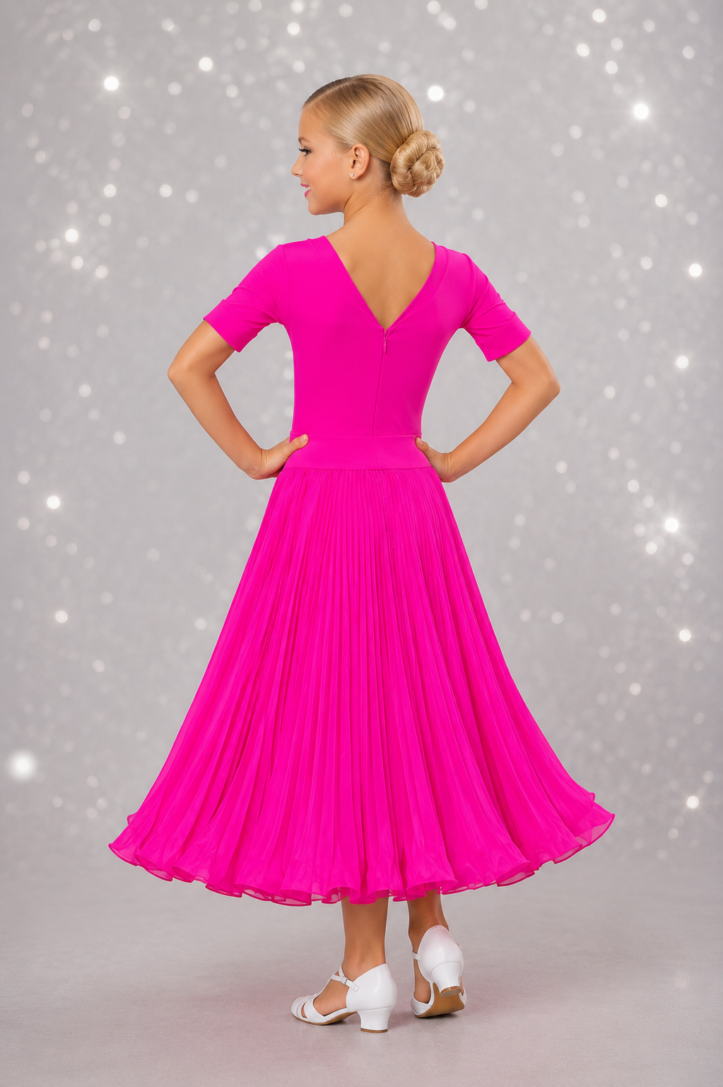 116J Fuchsia 2 Piece Set Competition Number Wallet & Decorative Pins & Matching Hair Flower **Everything included in Price when full set purchased**