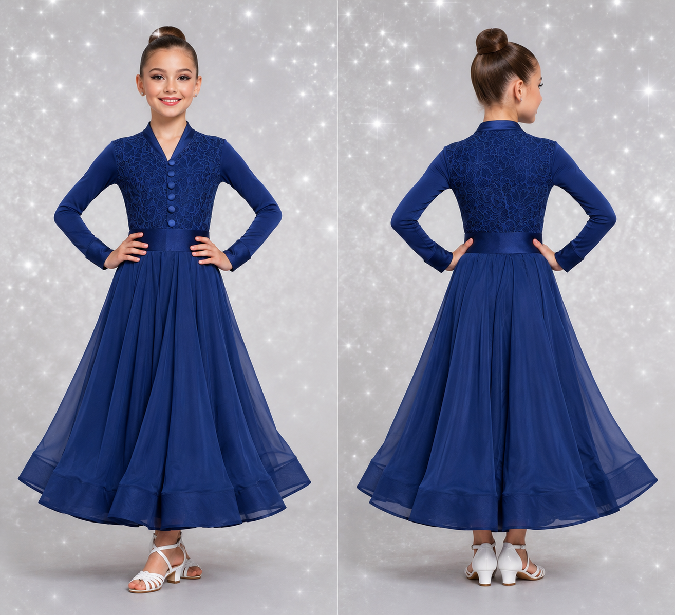 128J Navy Blue 4 Piece Set Competition Number Wallet & Decorative Pins & Matching Hair Flower **Everything included in Price when full set purchased**