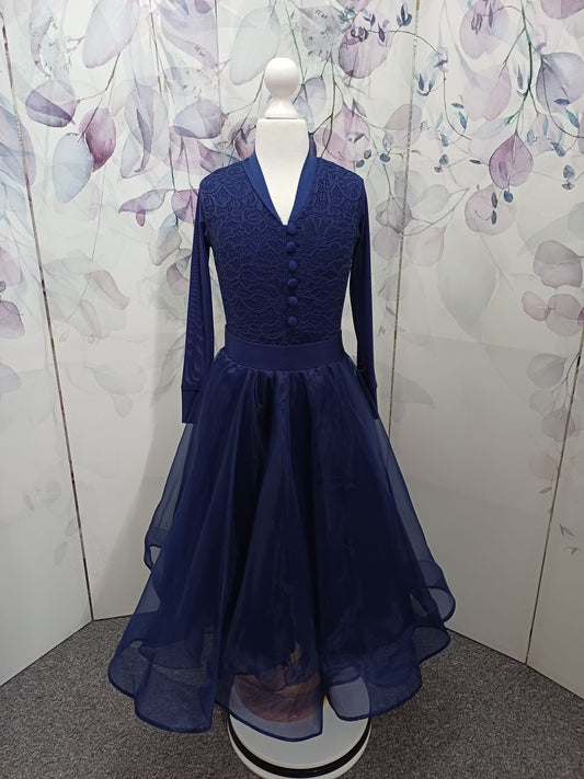 105J NAVY BLUE 4 Piece, Shoes (Choose between 2 Designs) Competition Number Wallet & Decorative Pins & Matching Hair Flower ❤️Everything included in Price❤️