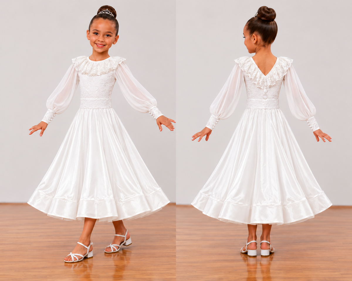 138J White Lace 3 piece Set Competition Number Wallet & Decorative Pins & Matching Hair Flower **Everything included in Price when full set purchased**