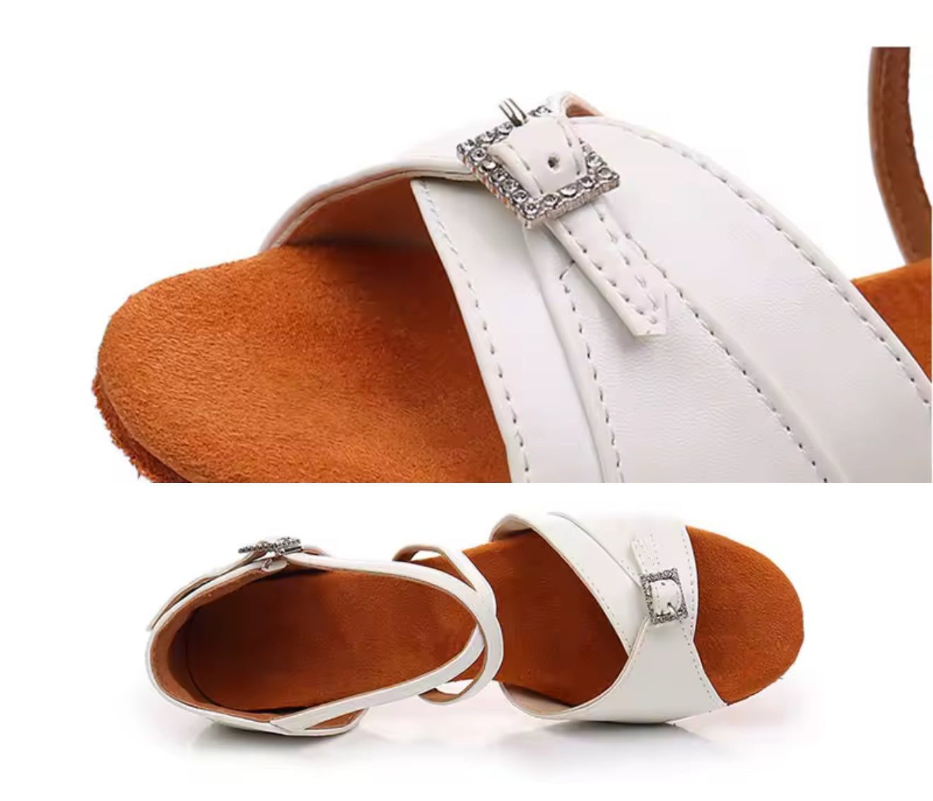 (4) TWD “LULAH” Children’s Ballroom Shoes. White Lattice Design or White with Diamanté Buckle Detail. Each Pair of Shoes comes Boxed & Includes a “Pink Shoe Bag” & pair of plastic feet protectors for trying the Shoes on for Size, Fit & Comfort.