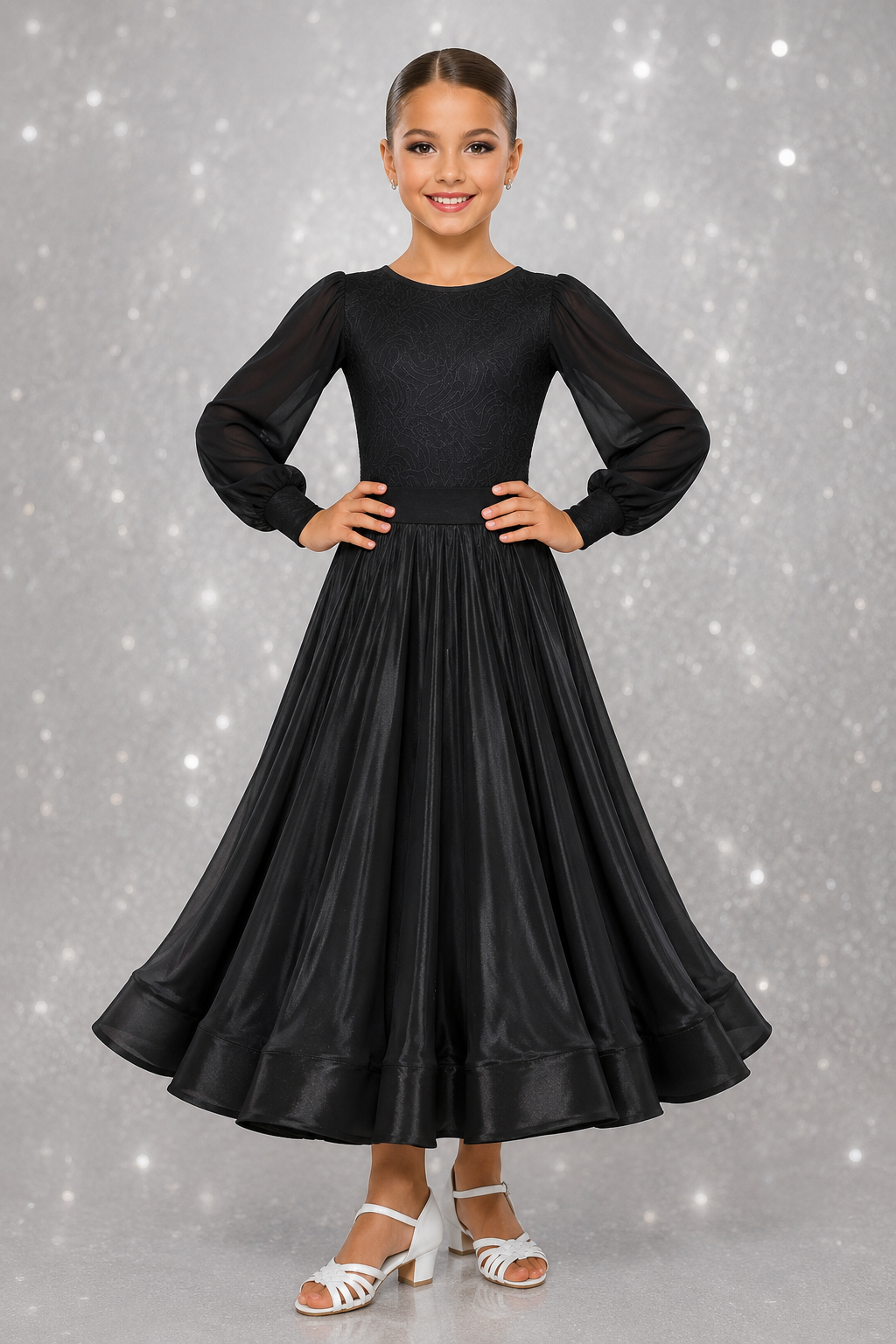 124J Black CC Lace 3 Piece Set Competition Number Wallet & Decorative Pins & Matching Hair Flower **Everything included in Price when full set purchased**
