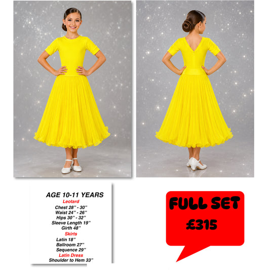 125J Yellow 2 Piece Set Competition Number Wallet & Decorative Pins & Matching Hair Flower **Everything included in Price when full set purchased**