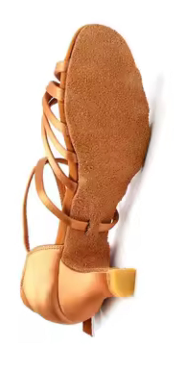 (8) TWD “LULAH” Latin Shoes. Colour Tan 7.5cm Heel Diamanté Buckle. Shoes are Boxed Free “Black Shoe Bag” plastic feet protectors to try for Size, Fit & Comfort
