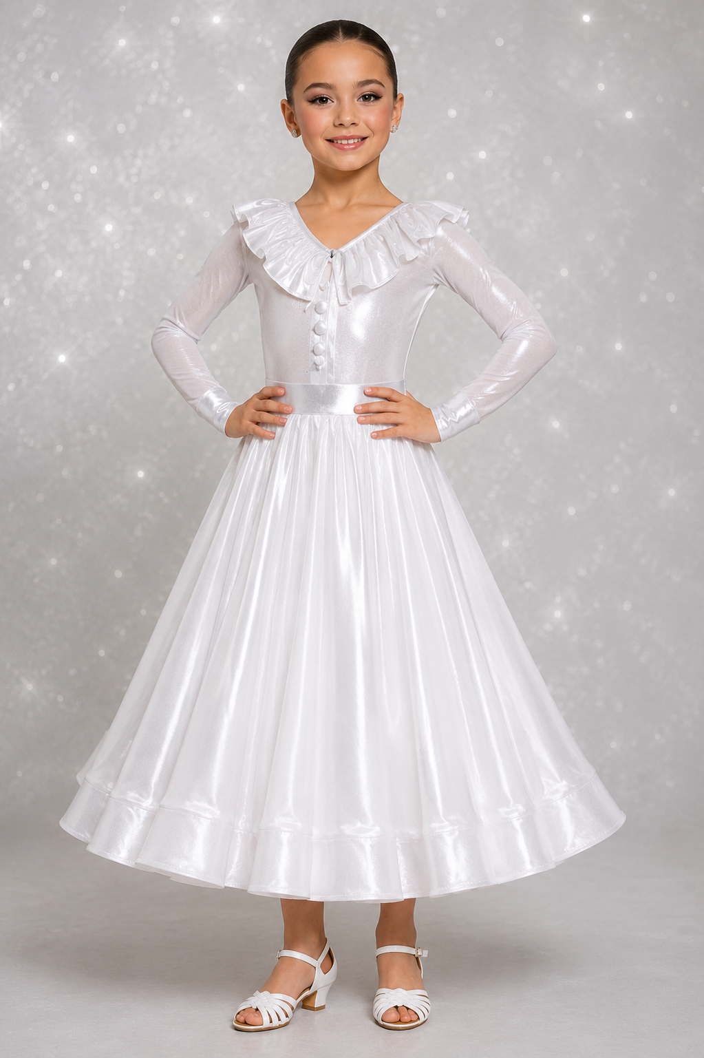 126J White & Metallic Silver 3 Piece Set Competition Number Wallet & Decorative Pins & Matching Hair Flower **Everything included in Price when full set purchased**