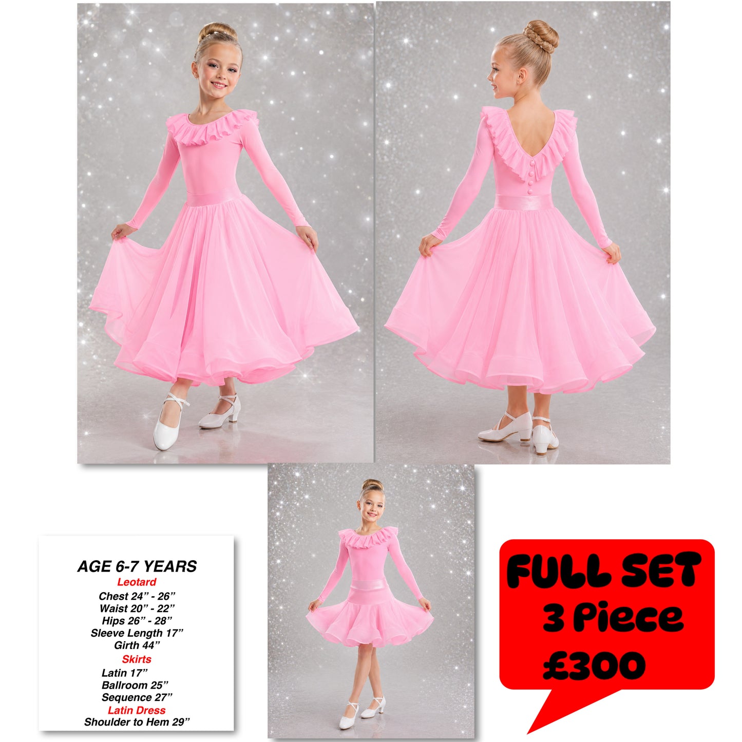 110J Baby Pink 3 piece Set Competition Number Wallet & Decorative Pins & Matching Hair Flower **Everything included in Price when full set purchased**