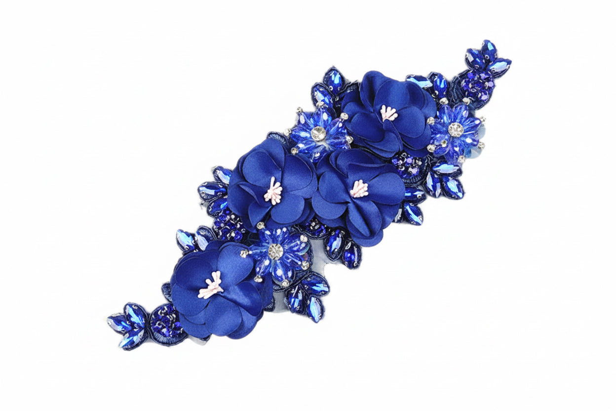 Paradise (M140) 3D Flower, Diamontes & Sequin Appliqué