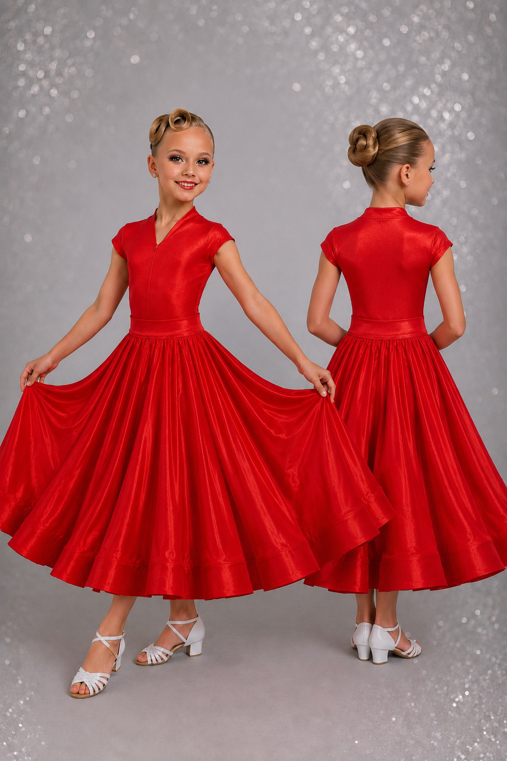 114J Metallic Red 3 Piece Set Competition Number Wallet & Decorative Pins & Matching Hair Flower **Everything included in Price when full set purchased**