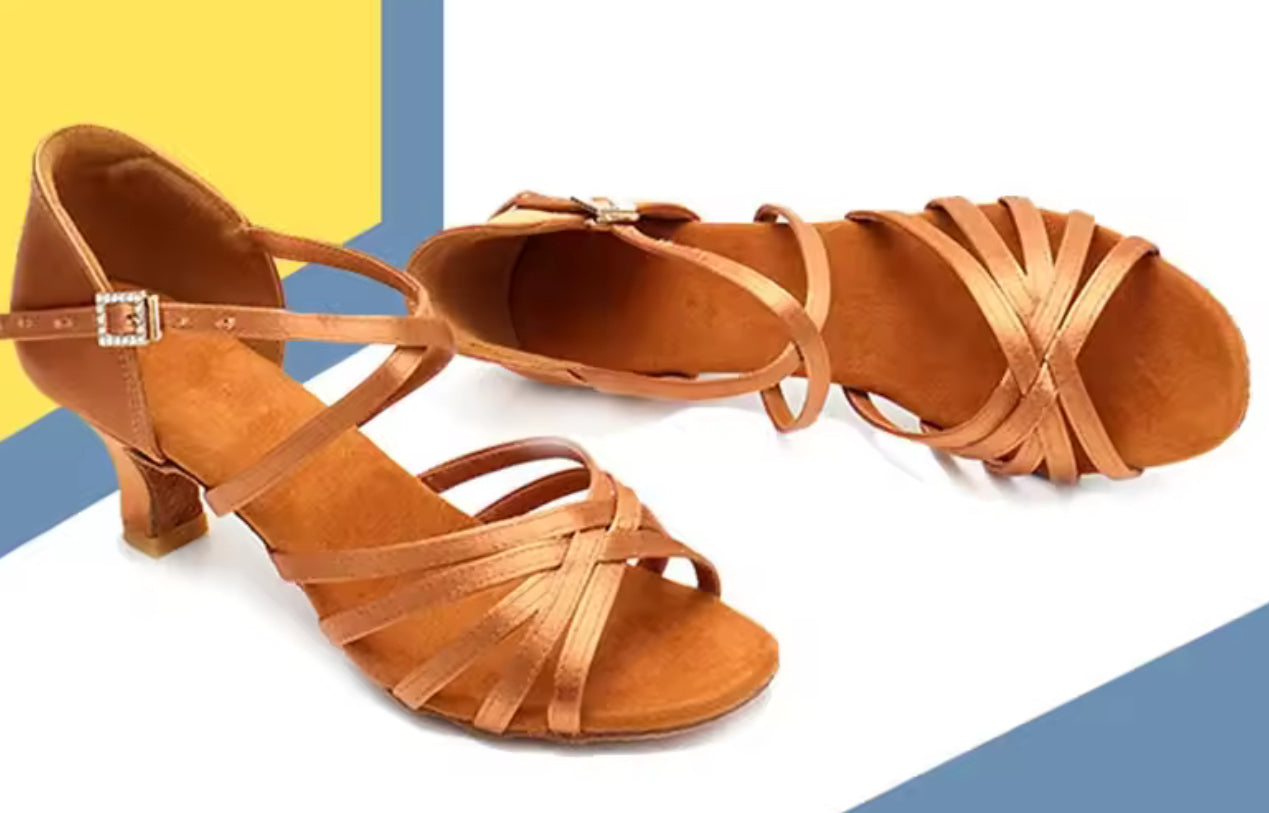 (5) TWD “LULAH” Latin Shoes. Choose between Black, Flesh Skin Tone 5.5cm Heel & Tan 7.5cm & 5.5cm Heel Diamanté Buckle.  Each Pair of Shoes comes Boxed & “Black Shoe Bag” & a pair of plastic feet protectors for trying the Shoes on for Size, Fit & Comfort