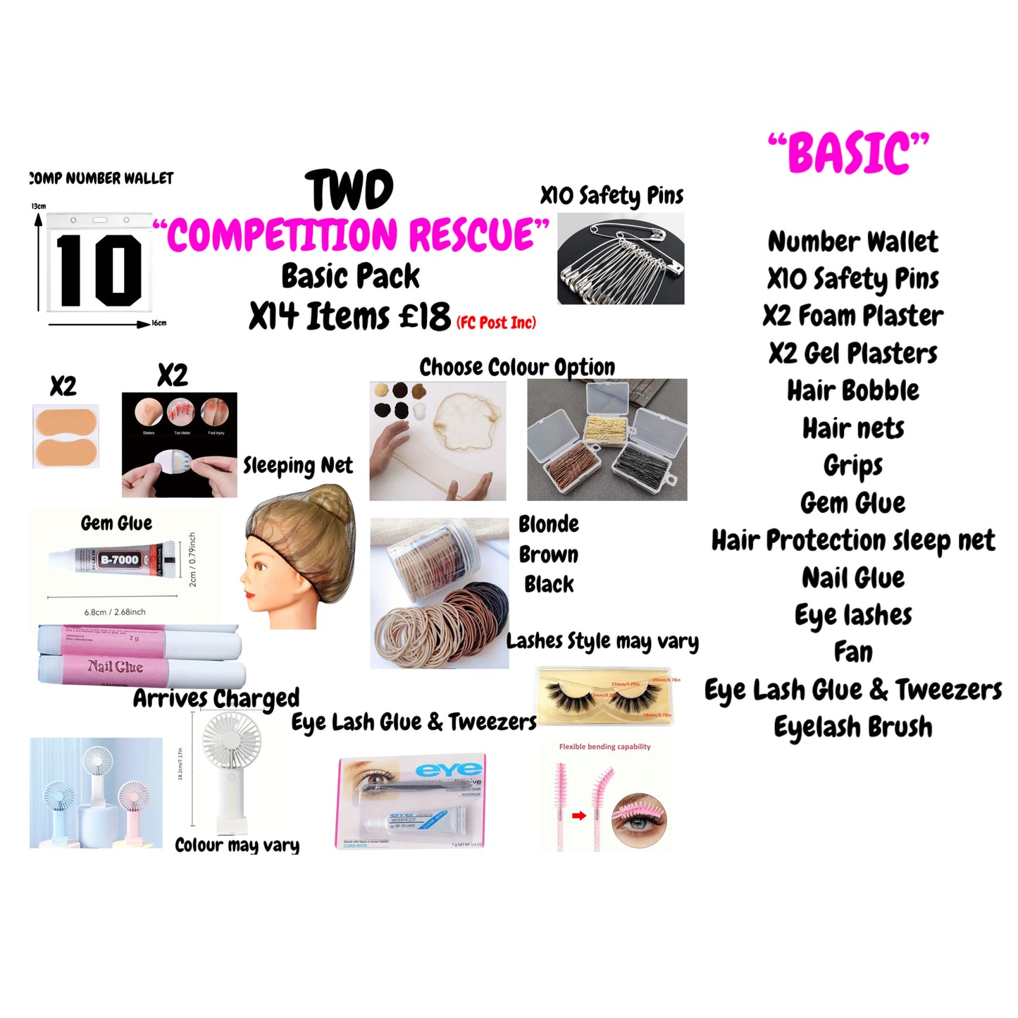 COMPETITION RESCUE PACKS - Everything you might need on Comp Days. Available in 3 different Sizes. Great Stocking Fillers & Birthday Gifts