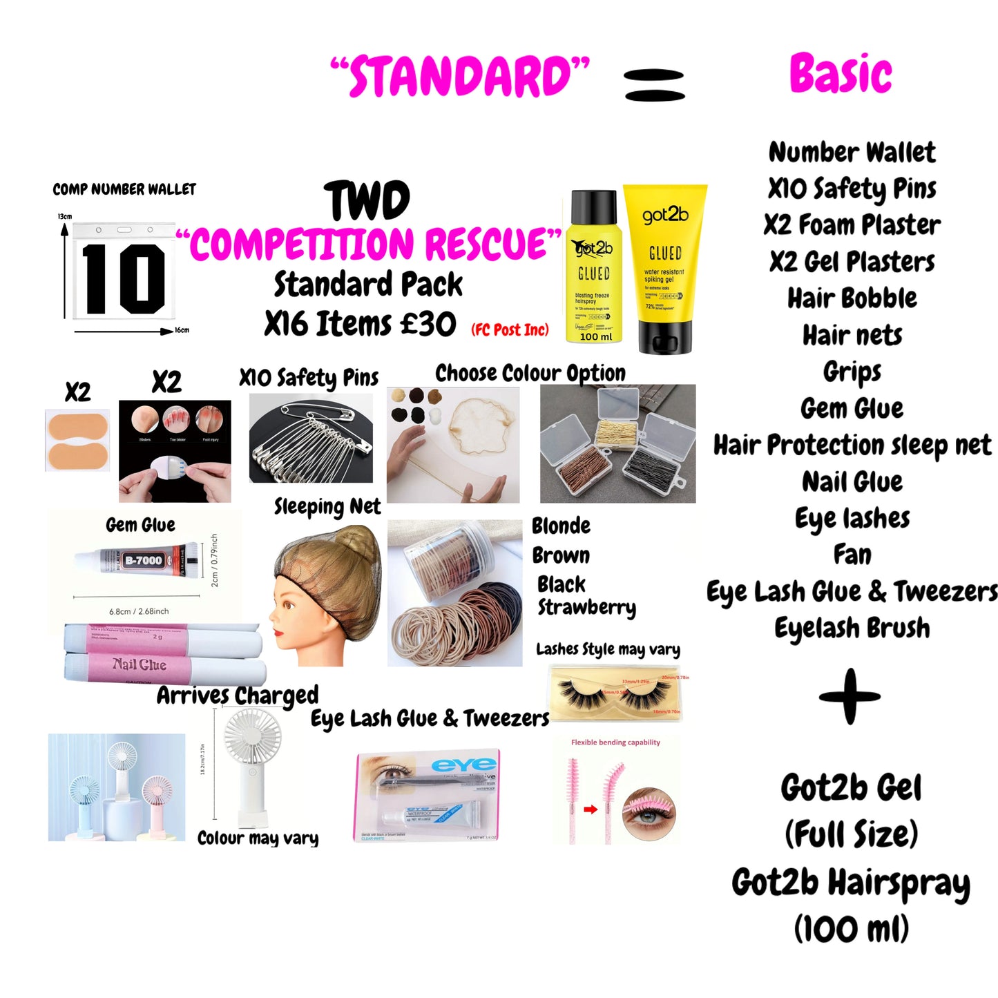 COMPETITION RESCUE PACKS - Everything you might need on Comp Days. Available in 3 different Sizes. Great Stocking Fillers & Birthday Gifts