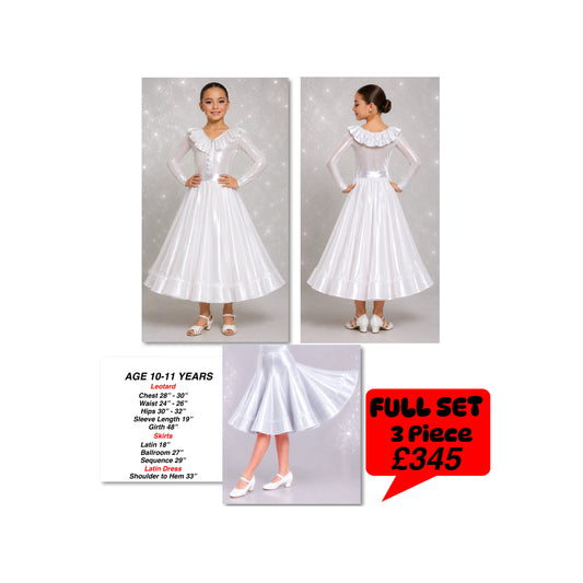 126J White & Metallic Silver 3 Piece Set Competition Number Wallet & Decorative Pins & Matching Hair Flower **Everything included in Price when full set purchased**