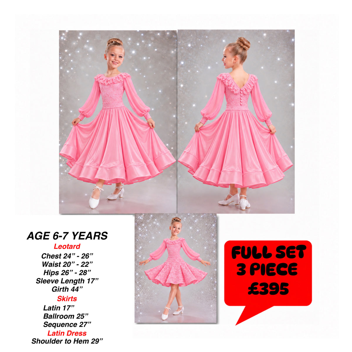 144J Pink Lace 3 piece Set Competition Number Wallet & Decorative Pins & Matching Hair Flower **Everything included in Price when full set purchased**