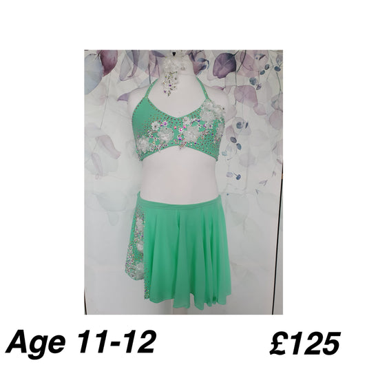 262 Green Lyrical Stage Dance Dress