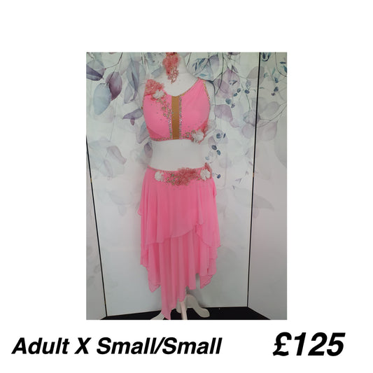 282 Pink Lyrical Stage Dance Dress
