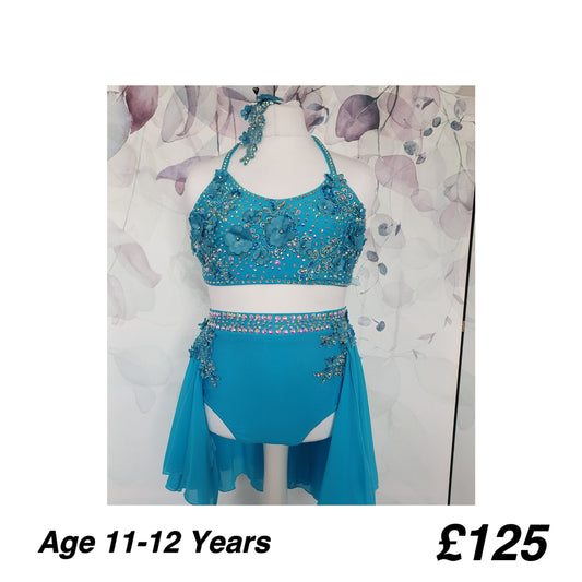 264 Teal Lyrical Stage Dance Dress